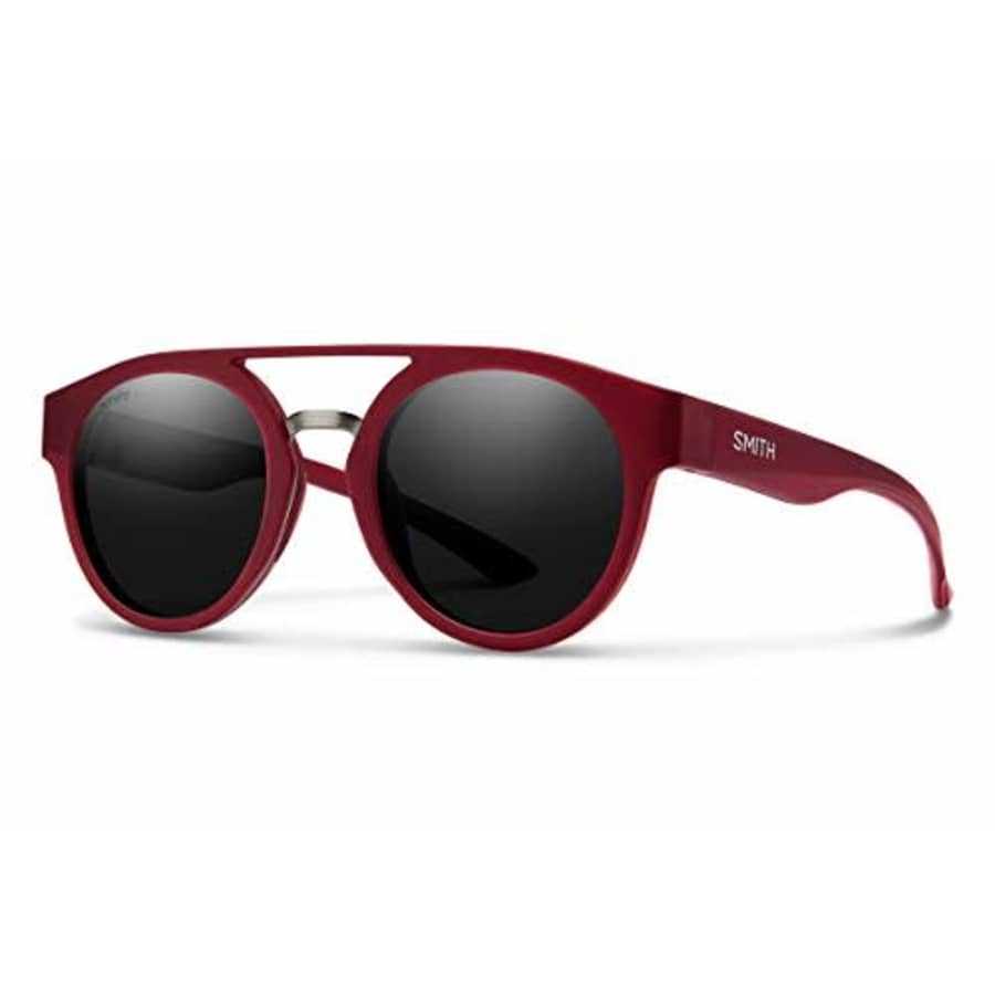 Smith Range Round Sunglasses, Matte Crystal Deep Maroon/ChromaPop Polarized Black, One Size for $128 Smith Range Round Sunglasses, Matte Crystal Deep Maroon/ChromaPop Polarized Black, One Size for $128