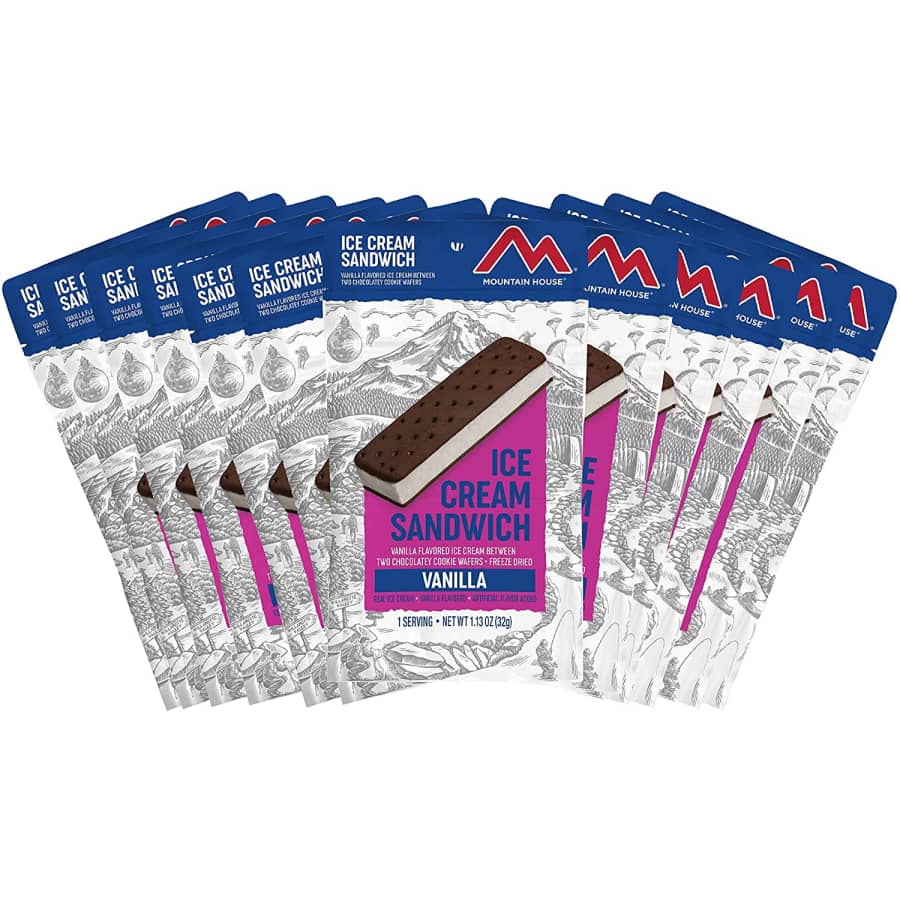 Mountain House Vanilla Freeze Dried Ice Cream Sandwich 12-Pack for $55 Mountain House Vanilla Freeze Dried Ice Cream Sandwich 12-Pack for $55