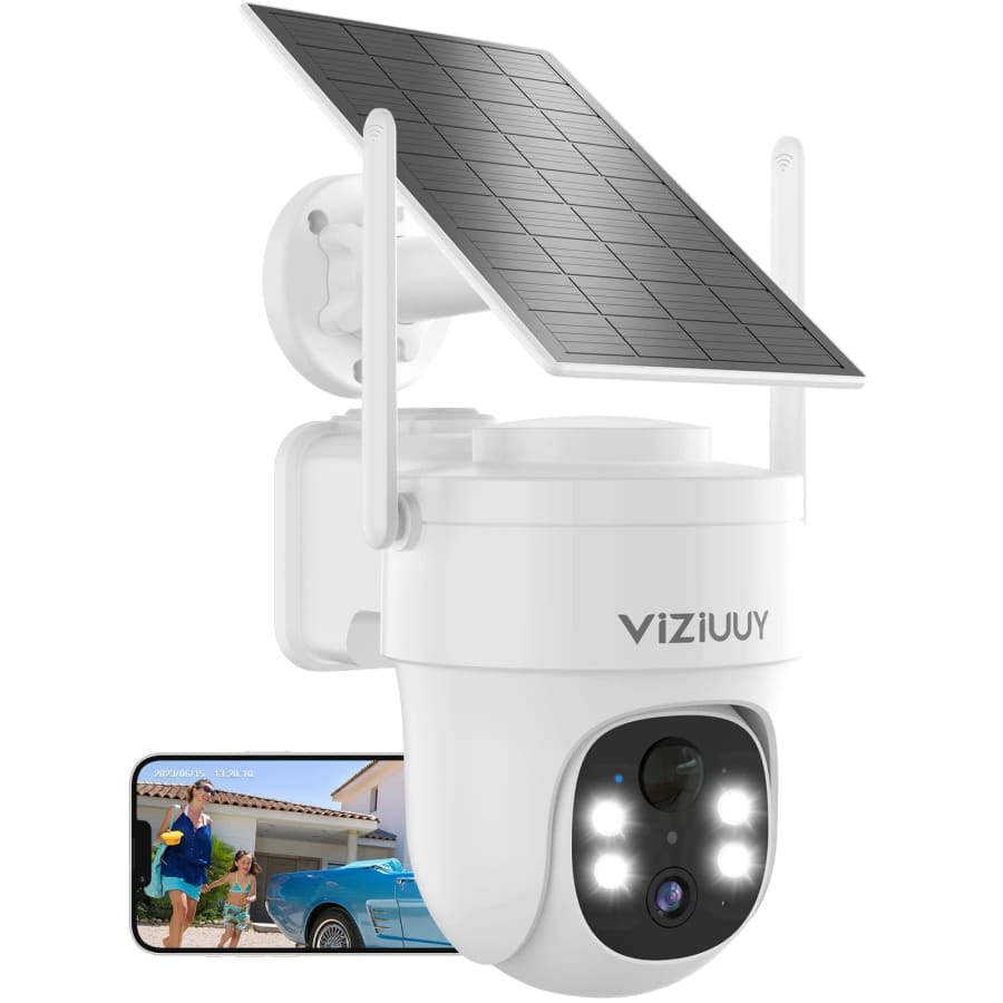 Viziuuy 3MP Pan Tilt 360° WiFi Solar Security Cam for $30 w/ Prime