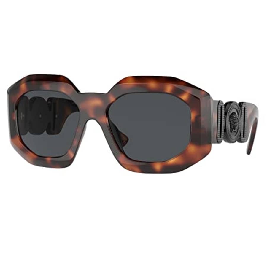 Versace VE 4424U 521787 Havana Brown Plastic Irregular Sunglasses Grey Lens for $265