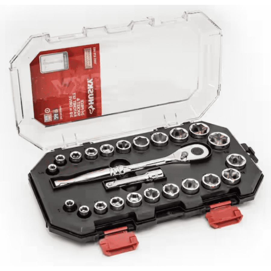 Husky 3/8" Drive Ratchet 24-Piece Socket Set for $30