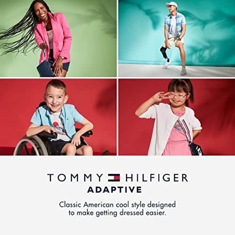 Tommy Hilfiger Men's Adaptive Sensory Tagless T-Shirt, Corrib River Blue, SM for $16
