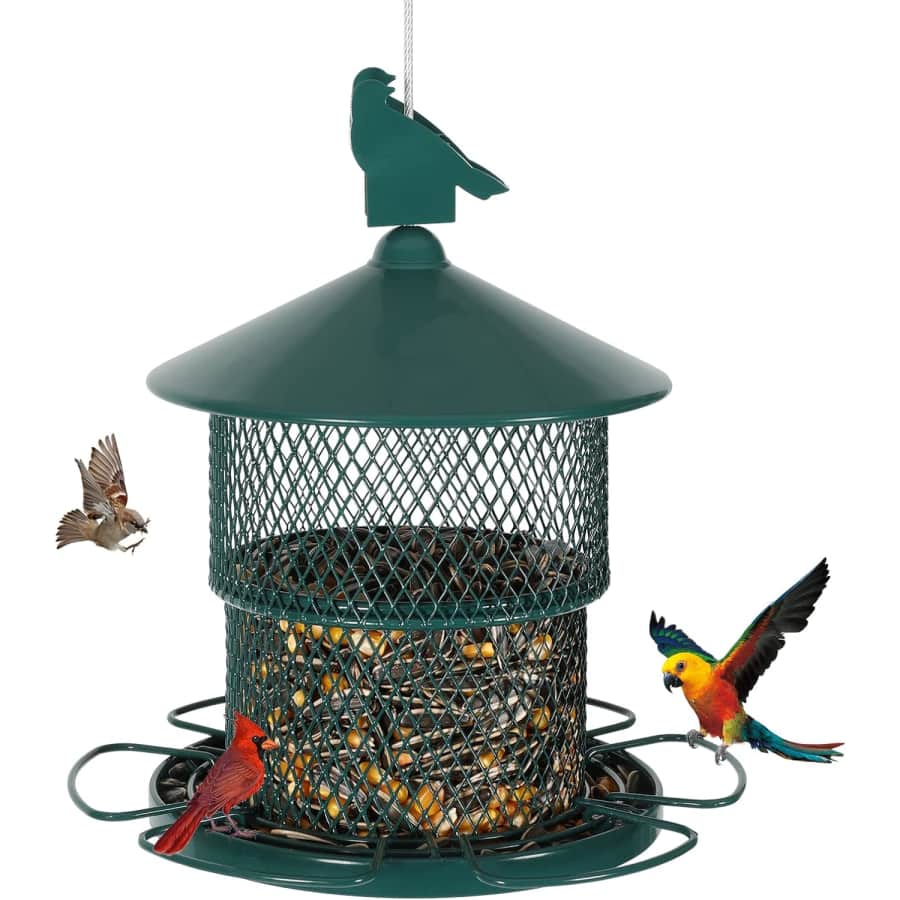 JoyHalo 4-Lb. Capacity Metal Bird Feeder for $14