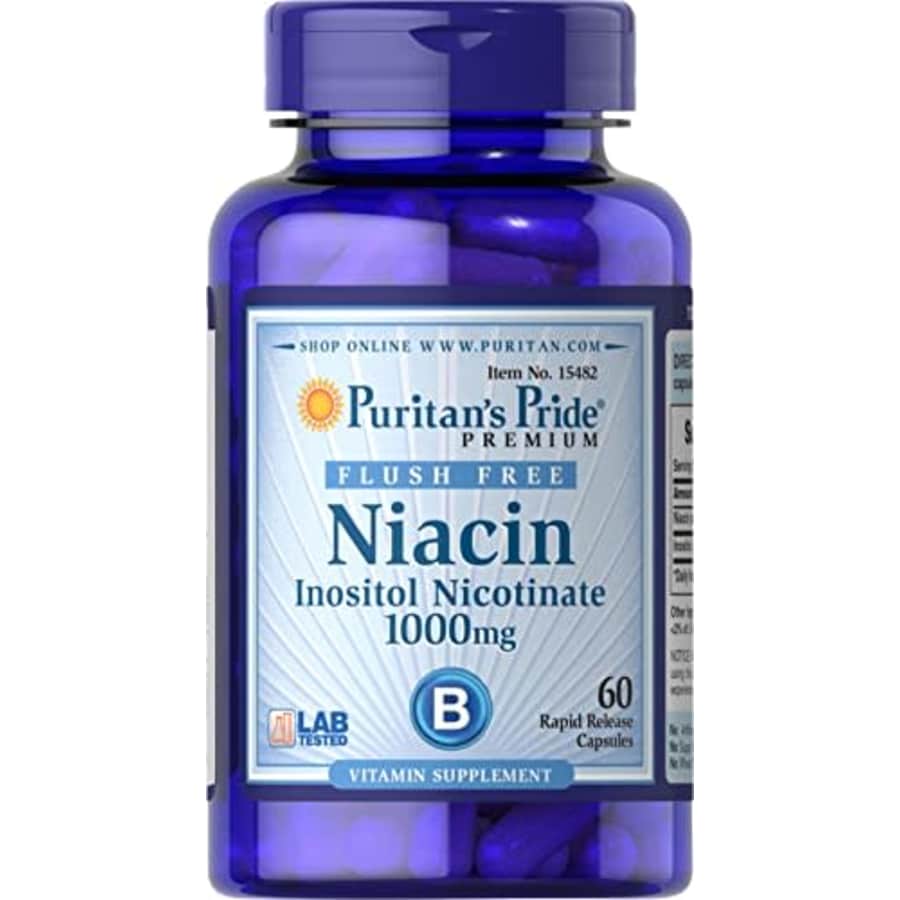 Puritan's Pride Flush Free Niacin Inositol Nicotinate 1000 Mg-60 Capsules, 60 Count for $16 Puritan's Pride Flush Free Niacin Inositol Nicotinate 1000 Mg-60 Capsules, 60 Count for $16