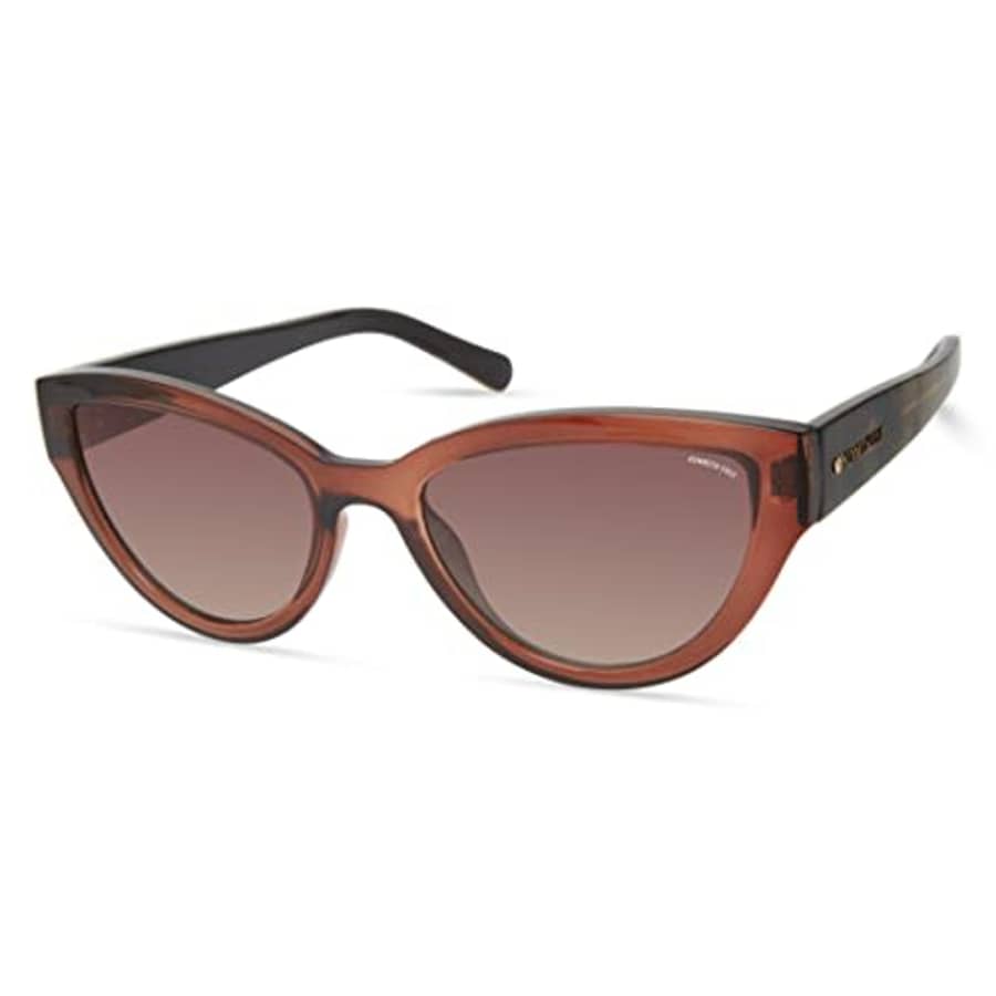 Kenneth Cole New York Women's Cat Sunglasses, Shiny Dark Brown/Gradient Brown, 54mm for $24