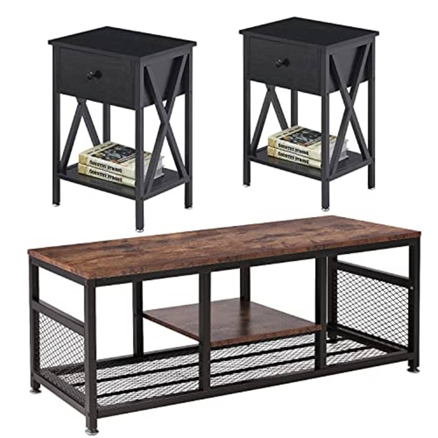 VECELO 3-Piece Coffee Table Set, Accent Furniture for Living Room, Bedroom, Home and Office, for $163