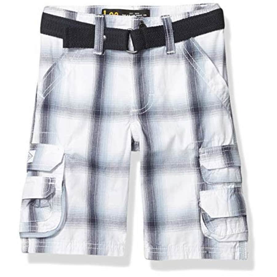 Lee Jeans Lee Boys Dungarees Belted Wyoming Cargo Short, Navy Ridge Plaid, 20 Husky for $19 Lee Jeans Lee Boys Dungarees Belted Wyoming Cargo Short, Navy Ridge Plaid, 20 Husky for $19