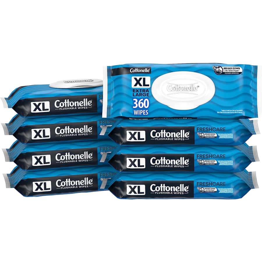 Cottonelle XL Flushable Wet Wipes 45-Count 8-Pack for $25 Cottonelle XL Flushable Wet Wipes 45-Count 8-Pack for $25