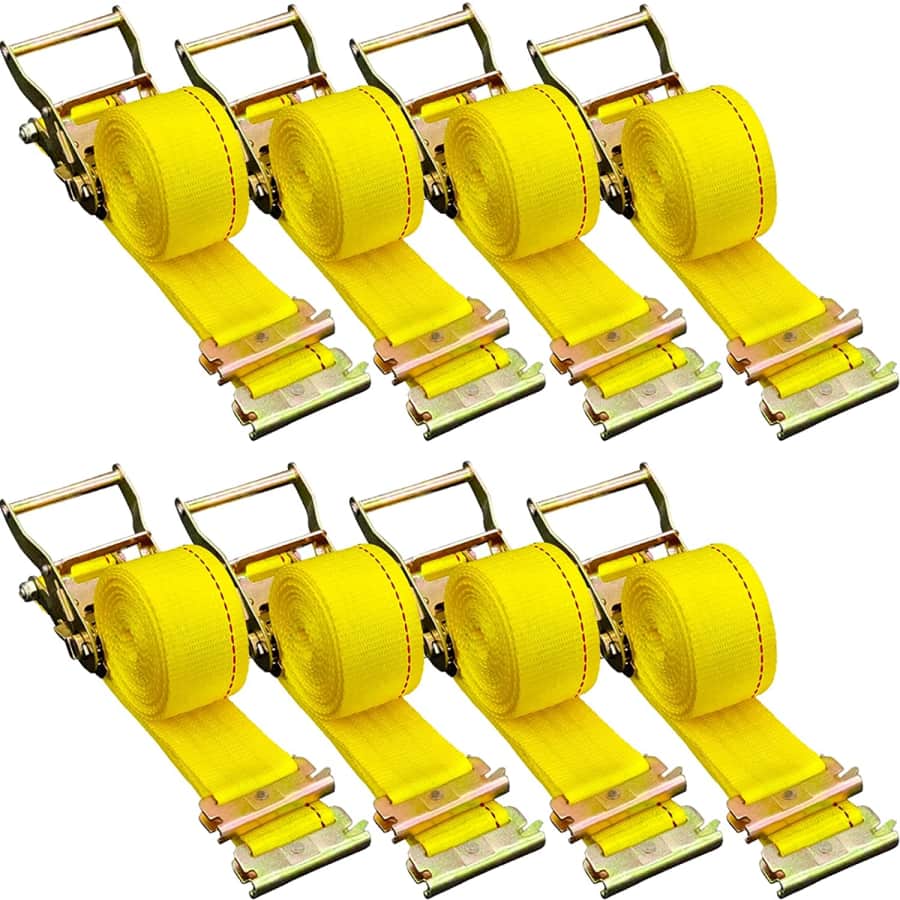 Vevor 2" x 15-Foot E-Track Ratchet Strap 8-Pack for $47