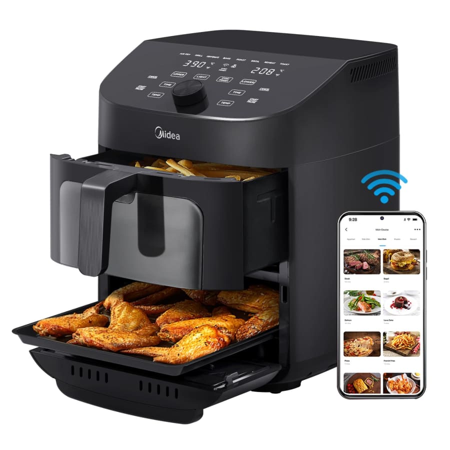 Midea 11-Quart 8-in-1 Dual Basket Air Fryer Oven for $130 w/ Prime Midea 11-Quart 8-in-1 Dual Basket Air Fryer Oven for $130 w/ Prime