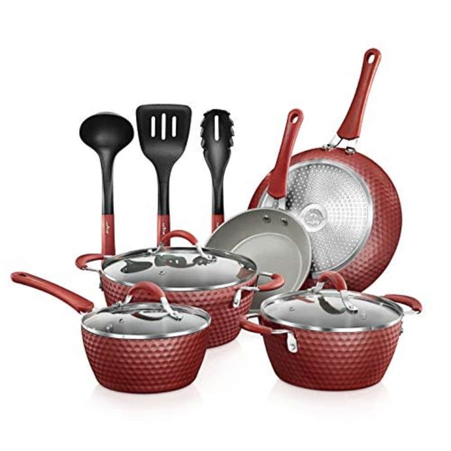 NutriChef Non-stick Kitchenware Pots & Pans - 11 Pcs. Stylish Kitchen Cookware Set w/Elegant for $85 NutriChef Non-stick Kitchenware Pots & Pans - 11 Pcs. Stylish Kitchen Cookware Set w/Elegant for $85