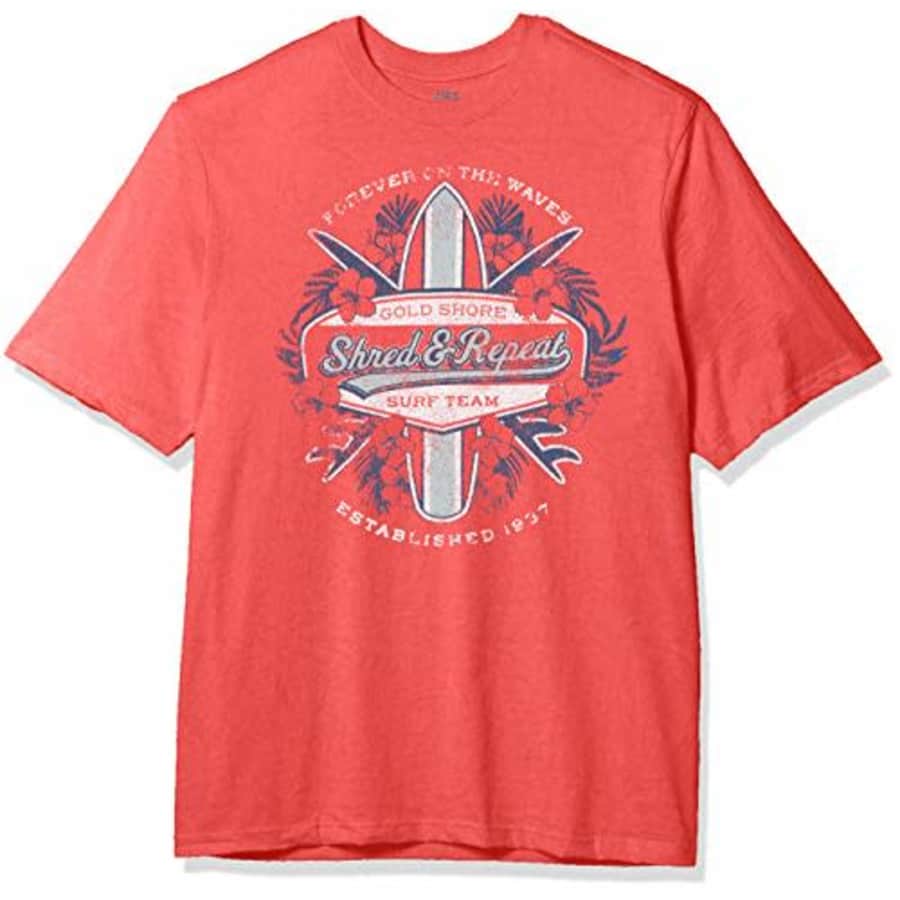 IZOD Men's Big & Tall Big and Tall Short Sleeve Graphic T-Shirt, True Claret Red, Big-2XL for $16