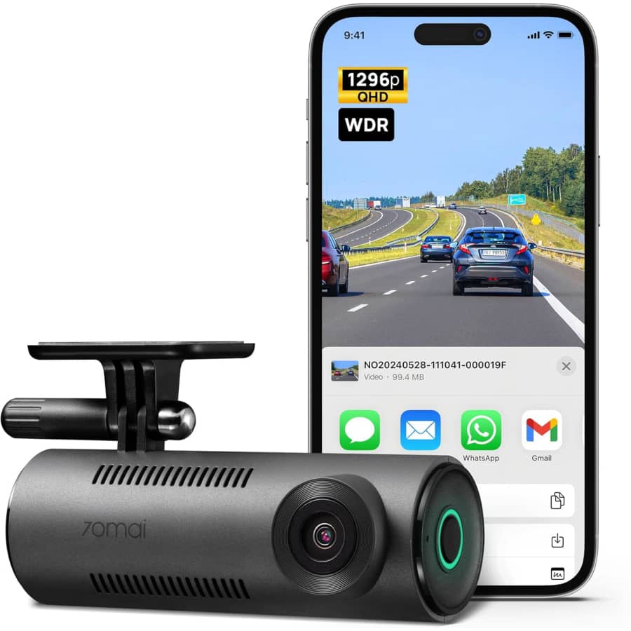 70mai M310 1296p QHD Smart Dash Cam for $28