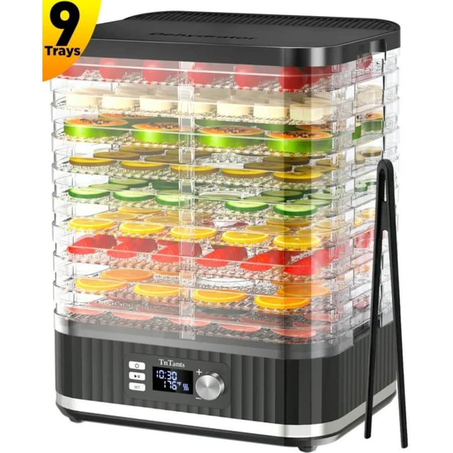 Tntants 9-Tray Food Dehydrator Machine for $50