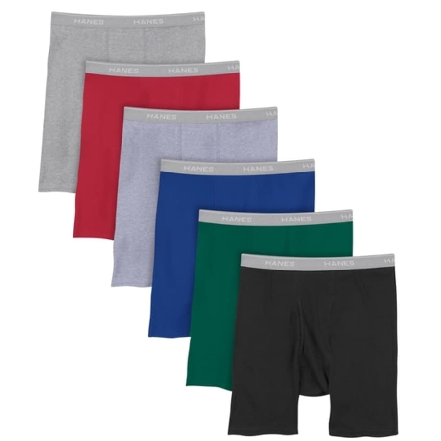 Hanes Men's Cool Dri Tagless Boxer Briefs 6-Pack for $21