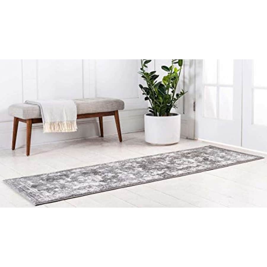 Unique Loom Sofia Collection Traditional Vintage Runner Rug, 2' x 13', Gray/Light Gray for $41 Unique Loom Sofia Collection Traditional Vintage Runner Rug, 2' x 13', Gray/Light Gray for $41