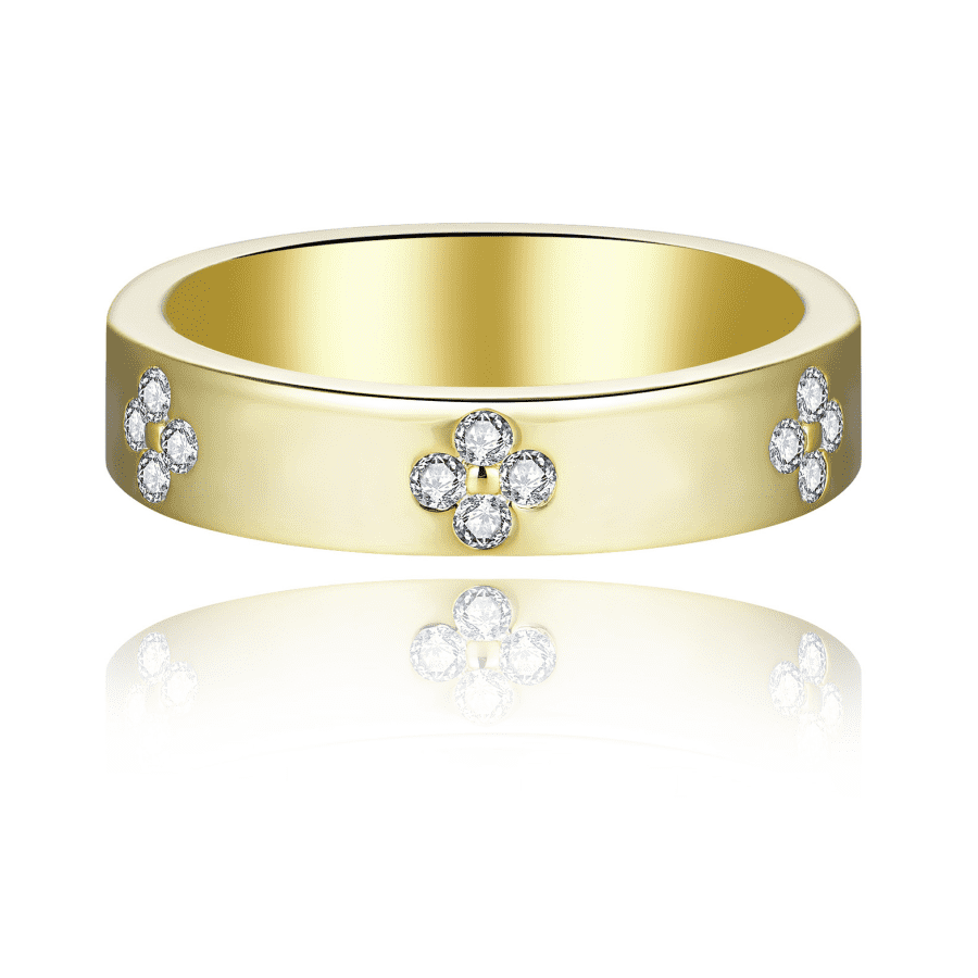 Minimalist Clover 18K Gold-Plated 925 Sterling Silver Stacking Ring for $80 Minimalist Clover 18K Gold-Plated 925 Sterling Silver Stacking Ring for $80