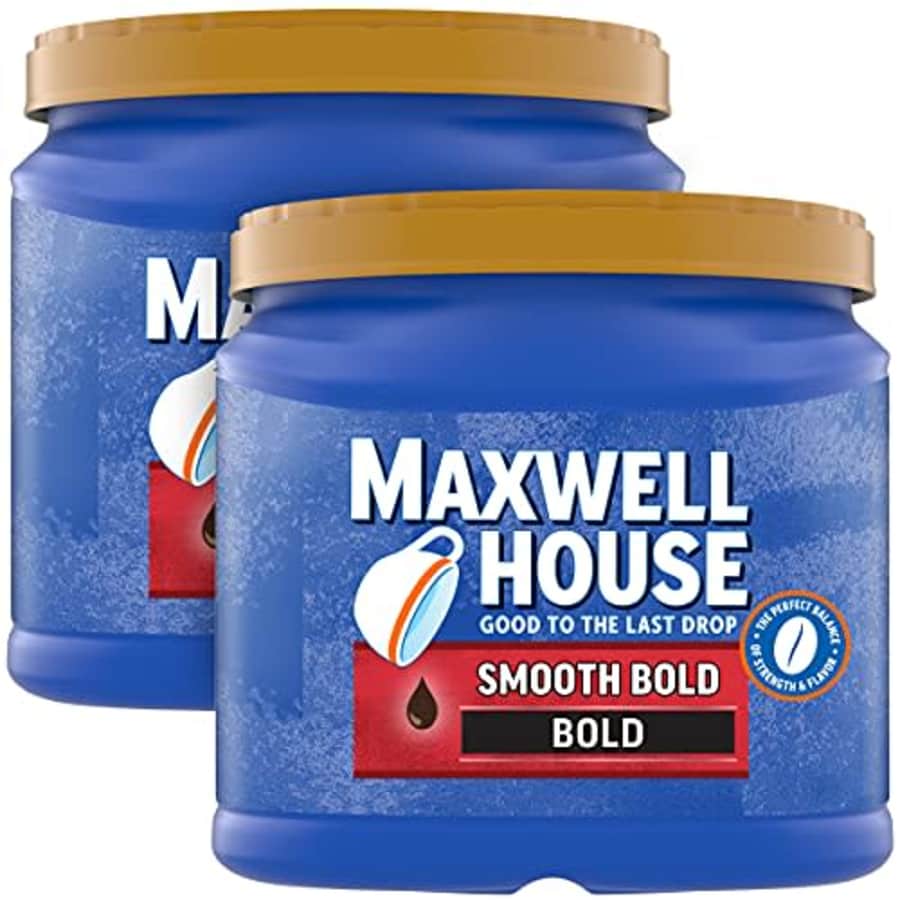 Maxwell House Smooth Bold Dark Roast Ground Coffee (2 ct Pack, 26.7 oz Canisters) for $36 Maxwell House Smooth Bold Dark Roast Ground Coffee (2 ct Pack, 26.7 oz Canisters) for $36