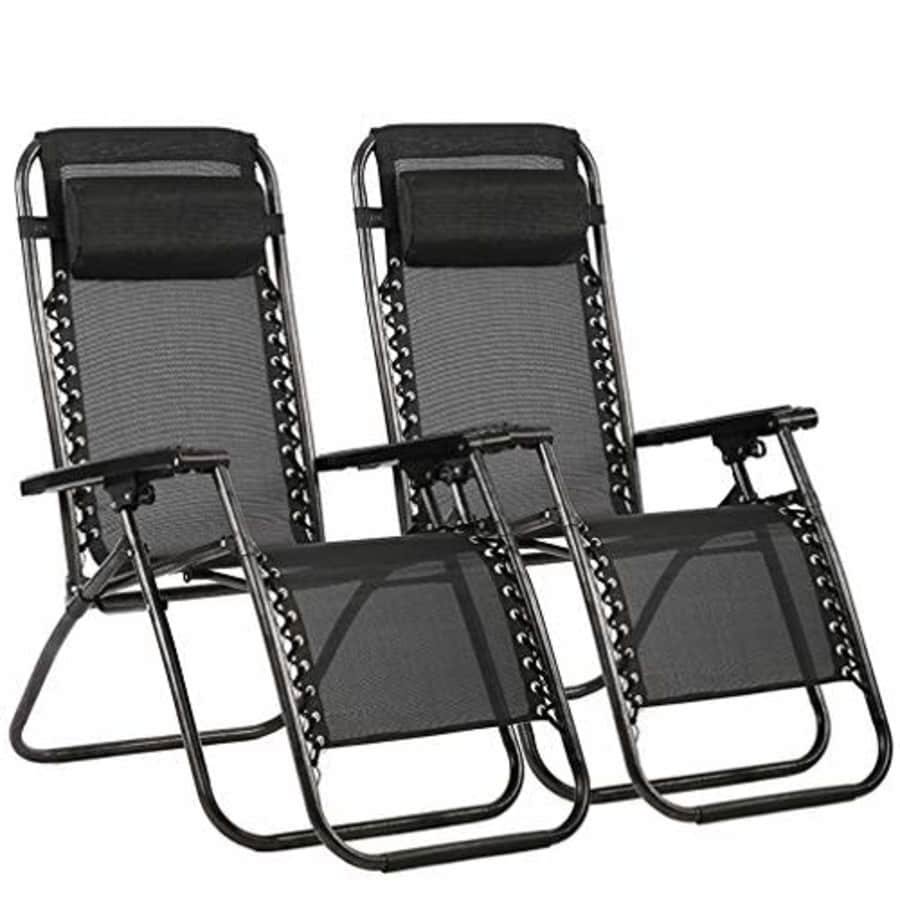 FDW Zero Gravity Chair Patio Lounge Recliners Adjustable Folding Set of 2 for Pool Side Outdoor Yard for $44