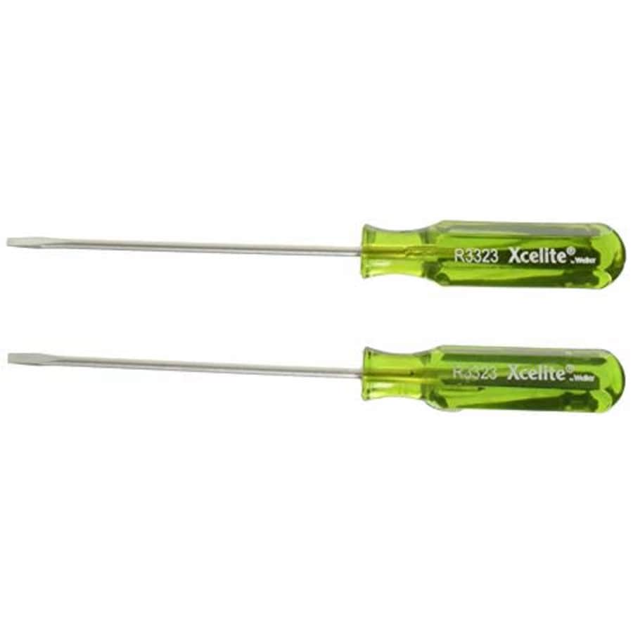 Xcelite R3323 Steel Slotted Pocket-Clip Screwdriver, 3/32" Head, 3" Blade Length Pack of 2, Green for $14 Xcelite R3323 Steel Slotted Pocket-Clip Screwdriver, 3/32" Head, 3" Blade Length Pack of 2, Green for $14