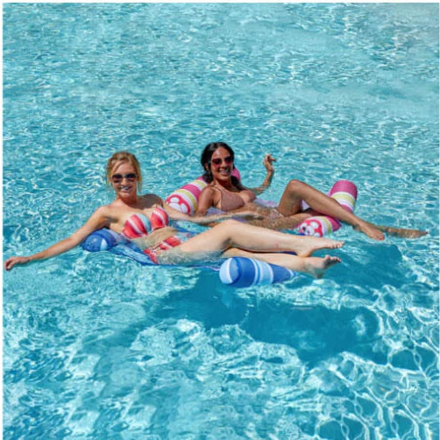 Inflatable Hammock Pool Lounger 2-Pack for $10