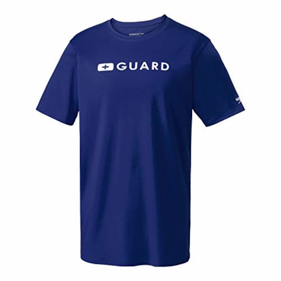 Speedo Men's Standard Guard UV Swim Shirt Short Sleeve Rashguard, Navy, Medium for $19 Speedo Men's Standard Guard UV Swim Shirt Short Sleeve Rashguard, Navy, Medium for $19