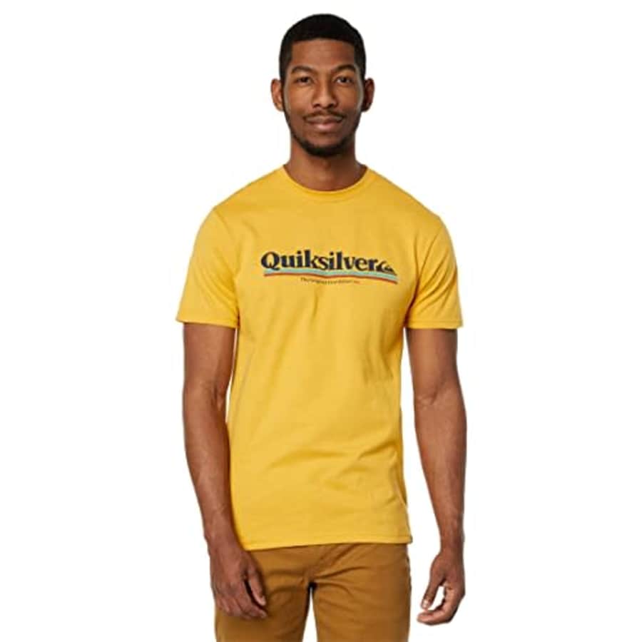 Quiksilver Men's Between The Lines Tee Shirt, Bright Gold, Medium for $29