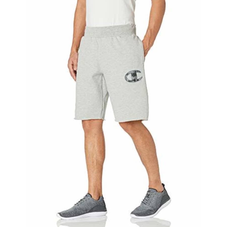 Champion Men's 10 Inch Reverse Weave Cut-Off Shorts, Big C Logo, Oxford Gray - C Applique, 3X- Large for $35