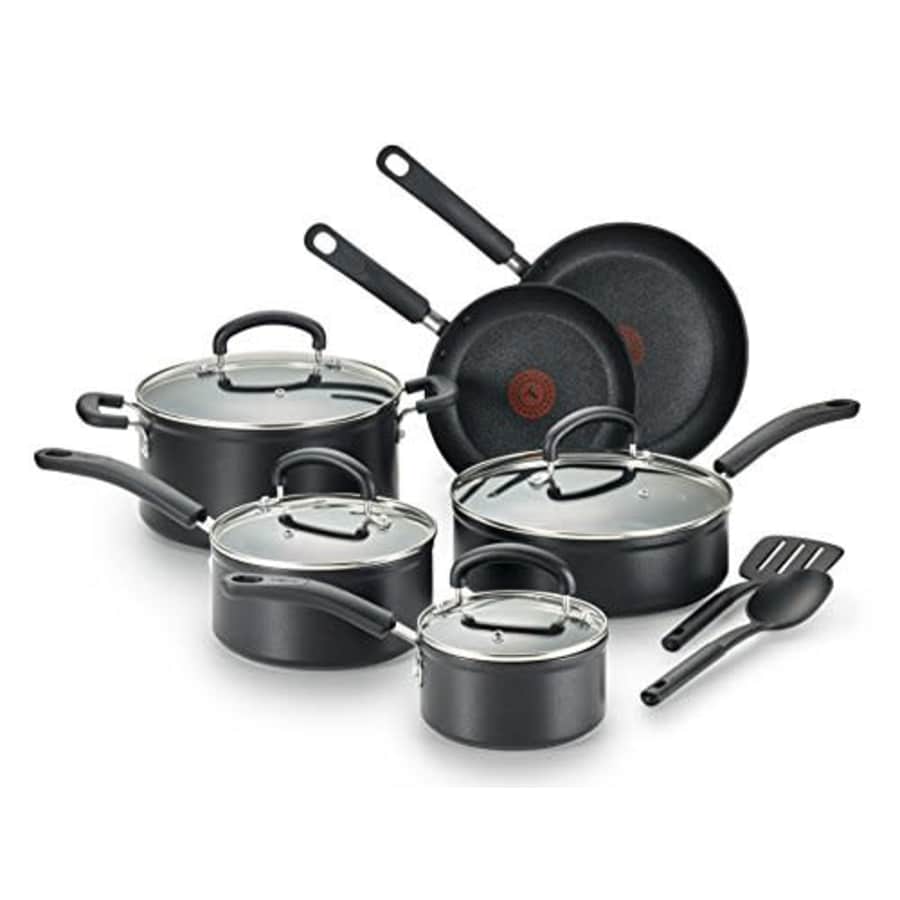 T-fal C561SC Titanium Advanced Nonstick Thermo-Spot Heat Indicator Dishwasher Safe Cookware Set, for $98