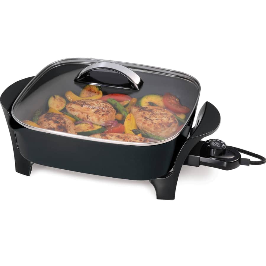 Presto 12" Electric Skillet with Glass Cover for $23 Presto 12" Electric Skillet with Glass Cover for $23
