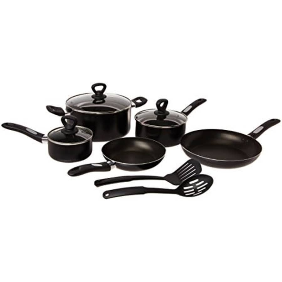 Mirro A797SA Get A Grip Aluminum Nonstick Cookware Set, 10-Piece, Black for $95 Mirro A797SA Get A Grip Aluminum Nonstick Cookware Set, 10-Piece, Black for $95