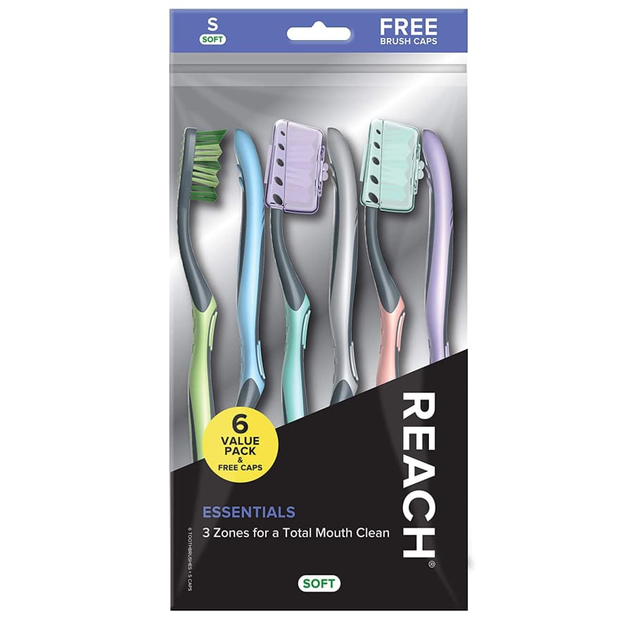 Reach Essentials Toothbrush & Brush Caps 6-Pack for $4 Reach Essentials Toothbrush & Brush Caps 6-Pack for $4