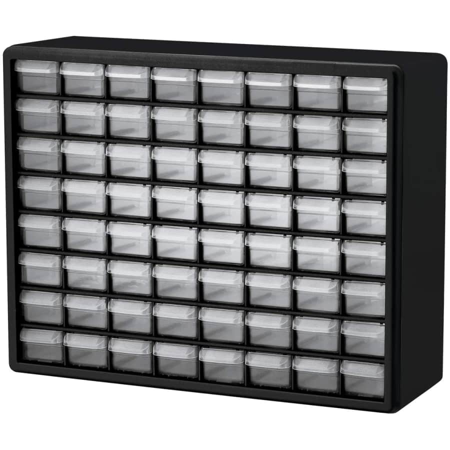 Akro Mils 64 Drawer Plastic Cabinet for $28 Akro Mils 64 Drawer Plastic Cabinet for $28
