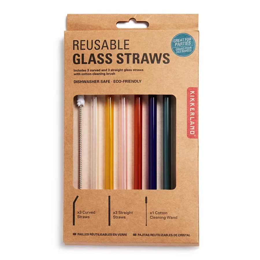 Kikkerland Set of 6 Reusable Glass Straws for $7
