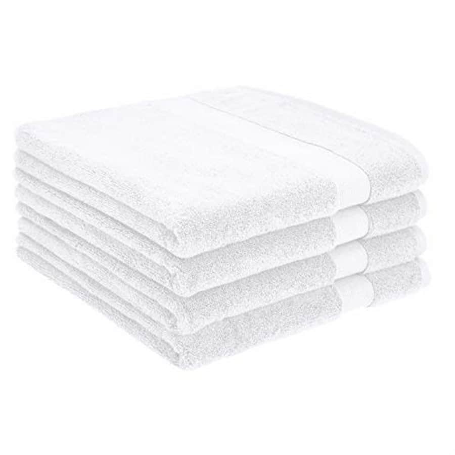 AmazonBasics Dual Performance Bath Towel - 4-Pack, Scenic Snow for $42