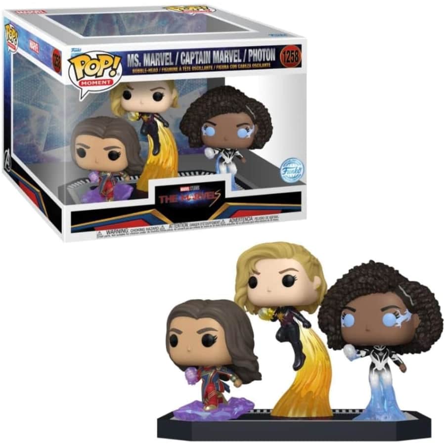 Funko Pop! Moment: The Marvels Ms. Marvel/ Captain Marvel/Photon for $6 Funko Pop! Moment: The Marvels Ms. Marvel/ Captain Marvel/Photon for $6