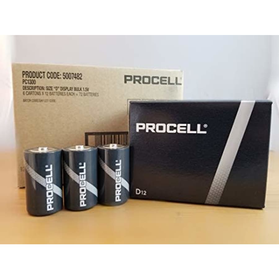 D Battery Procell PC1300 Professional Batteries By Duracell | Case Of 72 | QTY 6 X 12 Pack | Value for $99