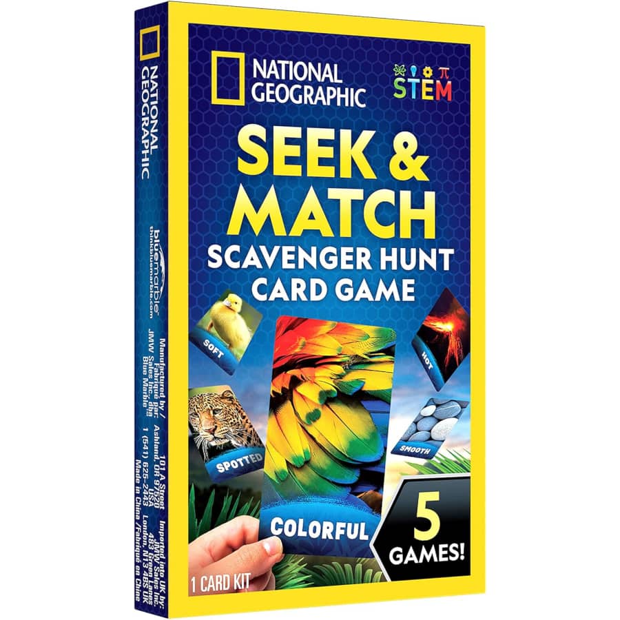 National Geographic Seek & Match Scavenger Hunt Card Game for $10