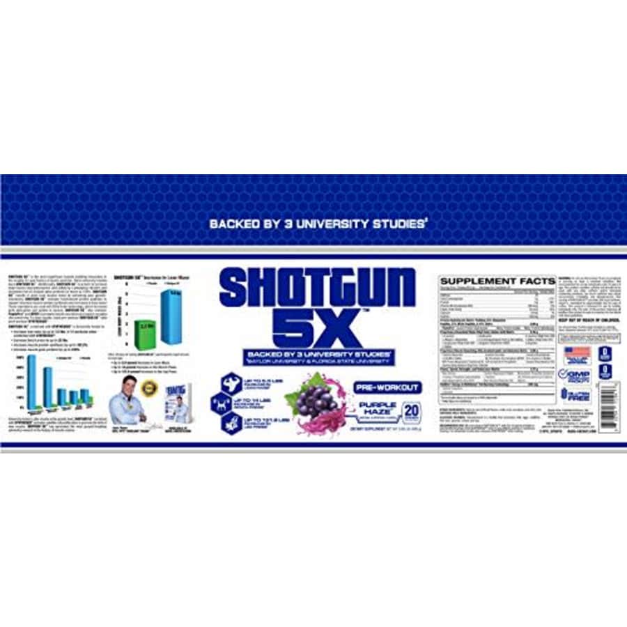 VPX Shotgun 5X Pre Workout Supplement for Men -Preworkout Energy Powder - Purple Haze Flavor - 20 for $37