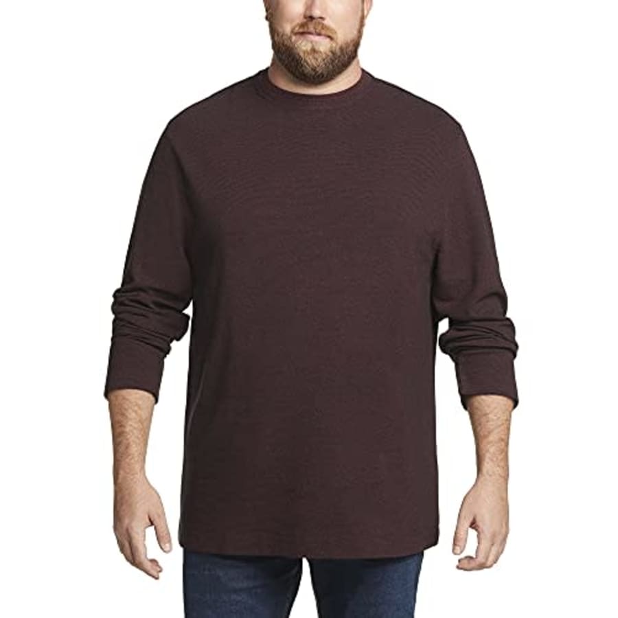 Van Heusen Men's Big Essential Long Sleeve Ottoman Crewneck Shirt, Dark Cabernet, 4X-Large Tall for $30 Van Heusen Men's Big Essential Long Sleeve Ottoman Crewneck Shirt, Dark Cabernet, 4X-Large Tall for $30