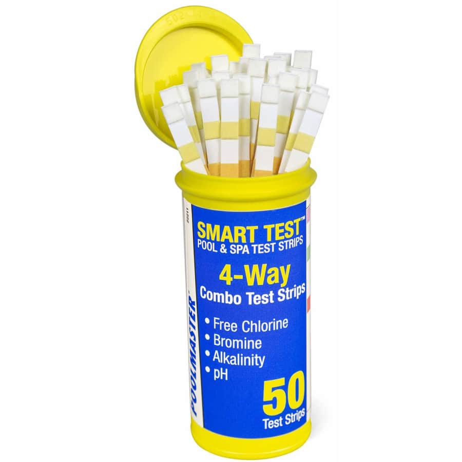 Poolmaster Smart Test 4-Way Swimming Pool and Spa Water Chemistry Test Strips 50-Pack for $9