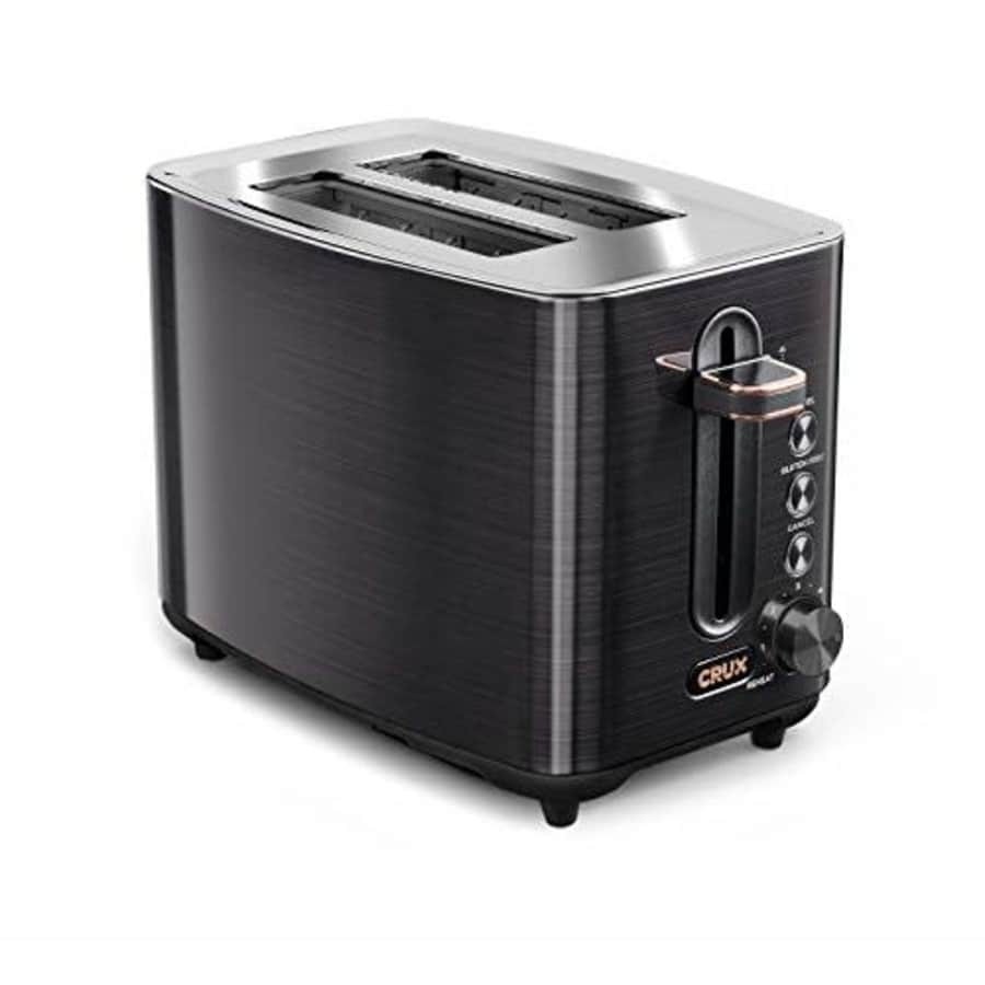 CRUX 2-Slice Toaster with 6 Setting Shade Control, Black Stainless Steel for $40 CRUX 2-Slice Toaster with 6 Setting Shade Control, Black Stainless Steel for $40