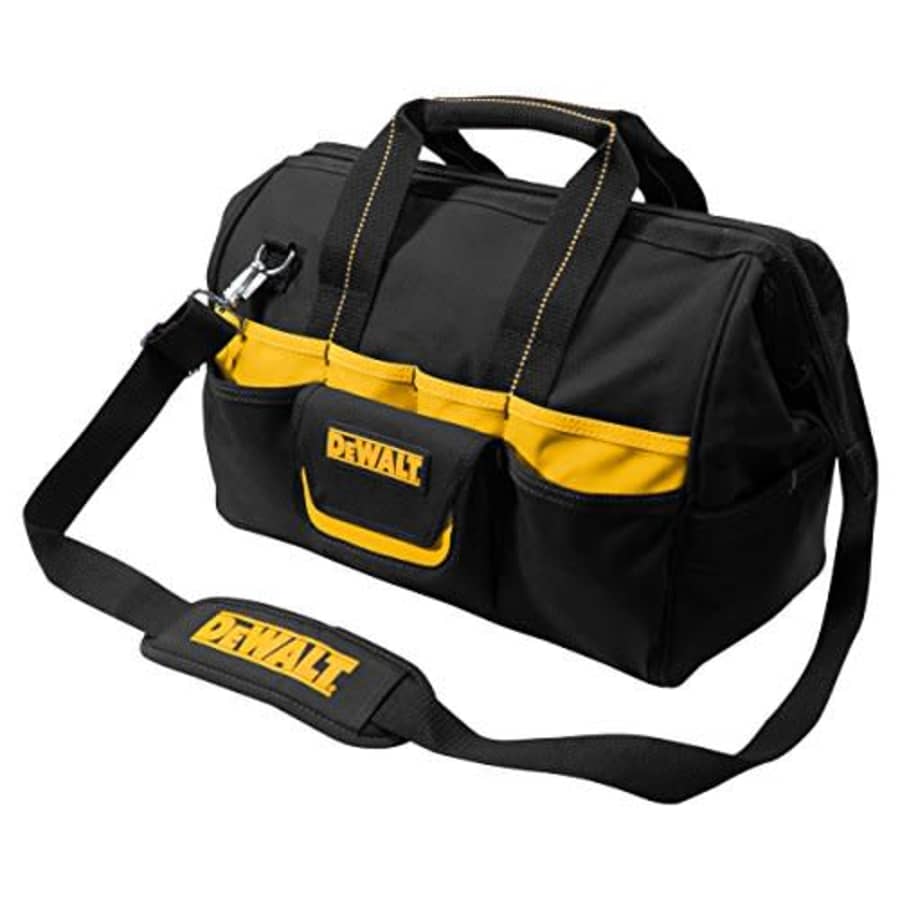 Custom LeatherCraft DEWALT DG5543 16 in. 33 Pocket Tool Bag, Black for $65 Custom LeatherCraft DEWALT DG5543 16 in. 33 Pocket Tool Bag, Black for $65