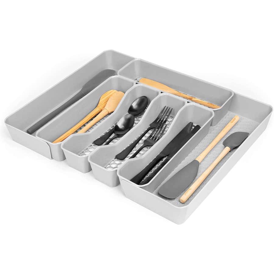 Spectrum Hexa 5-Divider Expandable Silverware Tray for $14 Spectrum Hexa 5-Divider Expandable Silverware Tray for $14