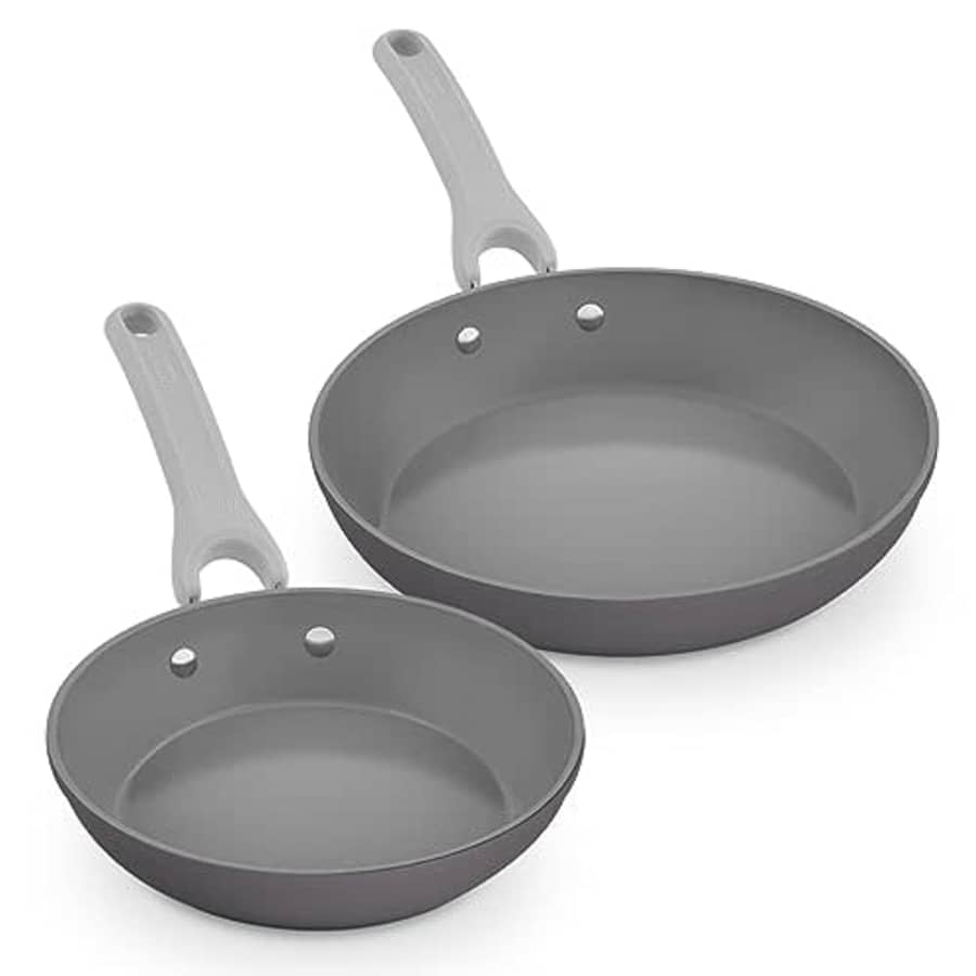 DASH Dream Green Ceramic Frying Pan Set of 2, 8" & 10" Fry Pans, Slate Grey - Recycled Aluminum and for $50 DASH Dream Green Ceramic Frying Pan Set of 2, 8" & 10" Fry Pans, Slate Grey - Recycled Aluminum and for $50