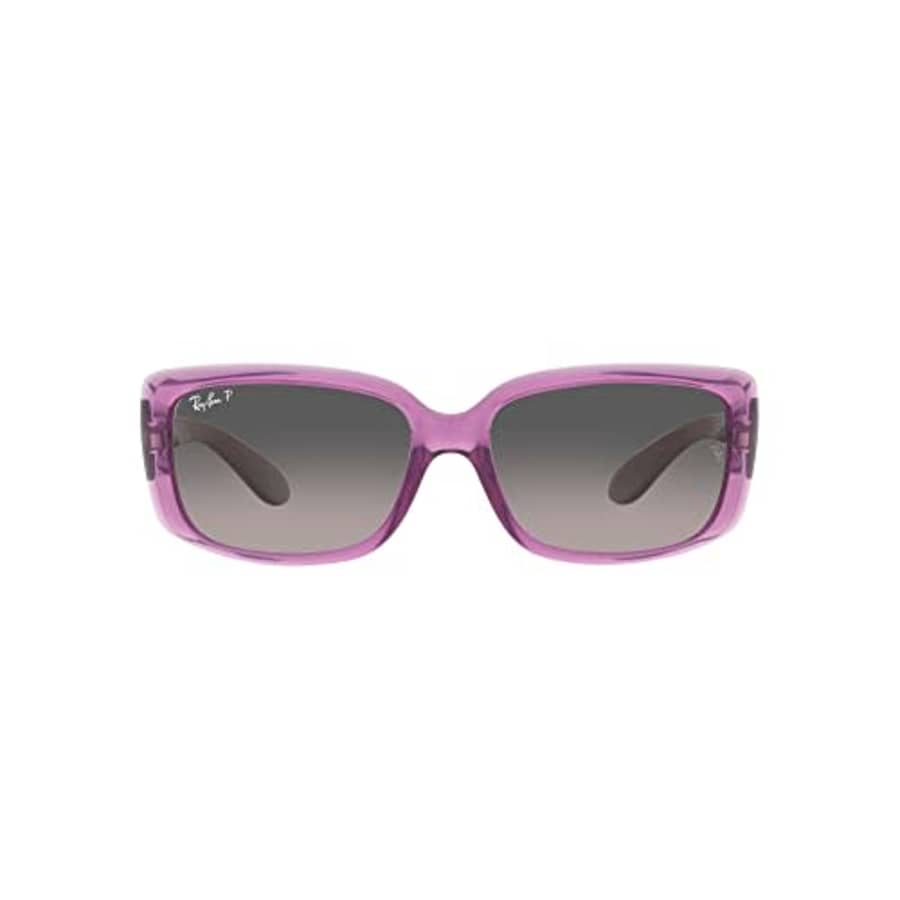 Ray-Ban Women's RB4389 Square Sunglasses, Transparent Violet/Grey Gradient Polarized, 58 mm for $195 Ray-Ban Women's RB4389 Square Sunglasses, Transparent Violet/Grey Gradient Polarized, 58 mm for $195