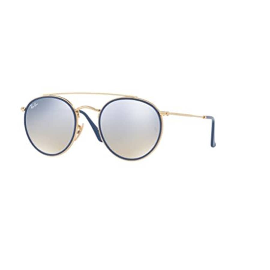 Ray-Ban RB3647N Round Double Bridge 001/9U 51M Gold/Silver Brown Mirror Gradient Sunglasses For Men for $241
