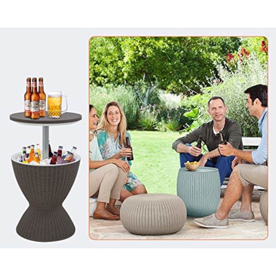 FDW Cool Bar Cooler Table Outdoor Patio Furniture and Hot Tub Side Table 3in1 All-Weather Cool Wicker for $80