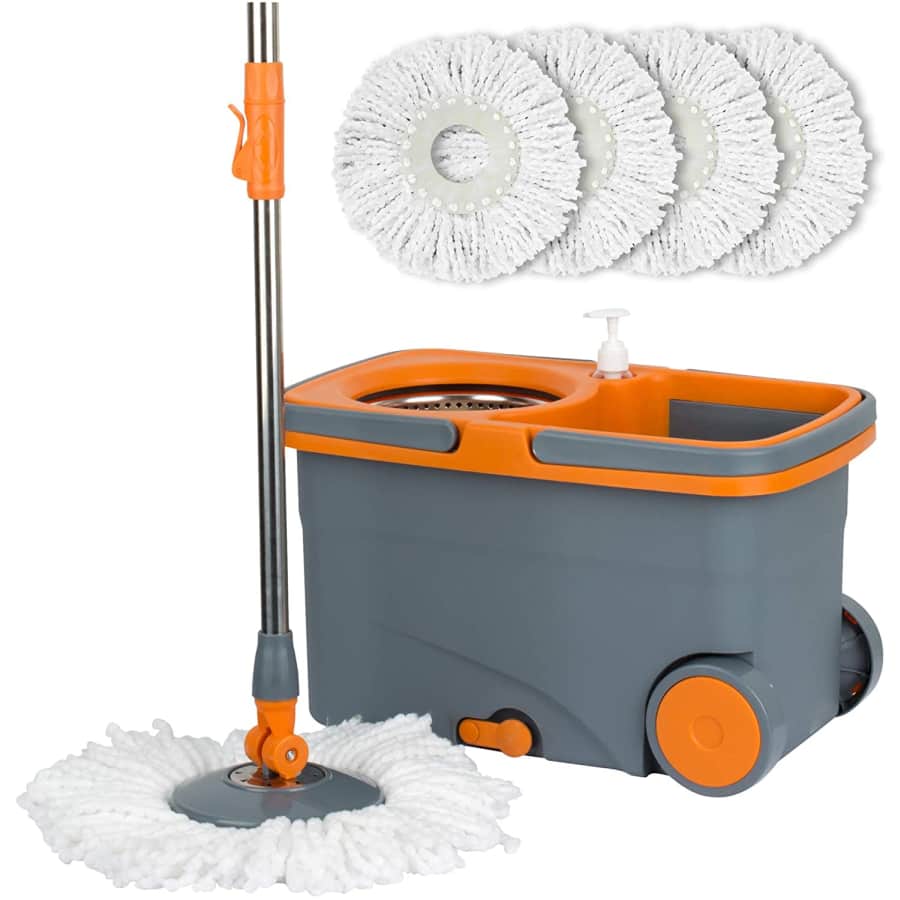 Casabella Microfiber Spin Mop and Bucket with 4 Refills for $62