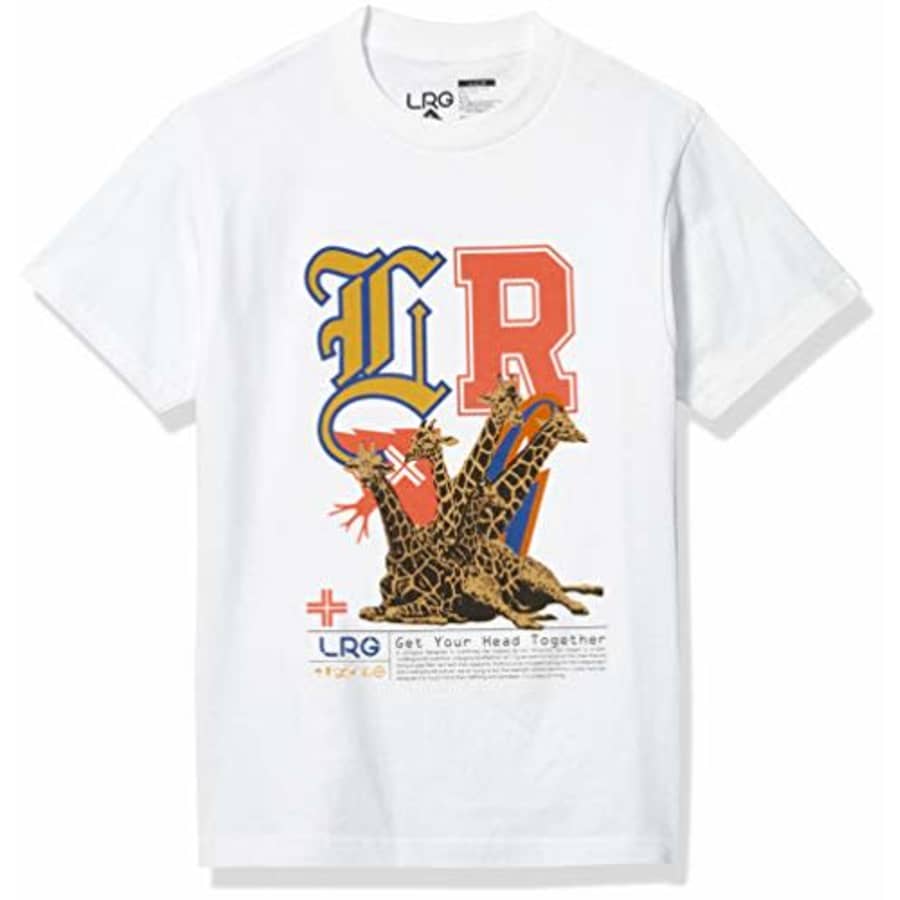 LRG Men's Crew Neck Short Sleeve T-Shirt, White, S for $22